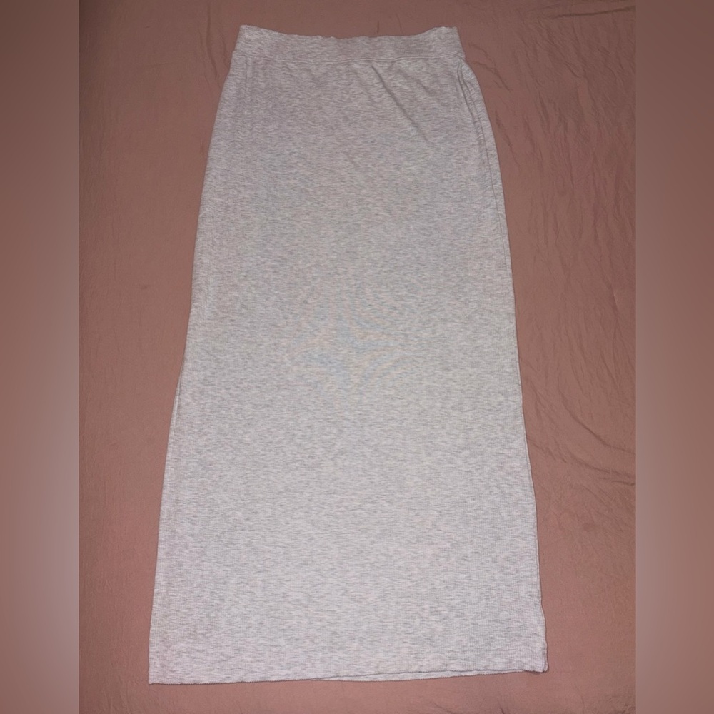 Aerie Women’s Light Gray Stretchy Ribbed Maxi Pencil Skirt
